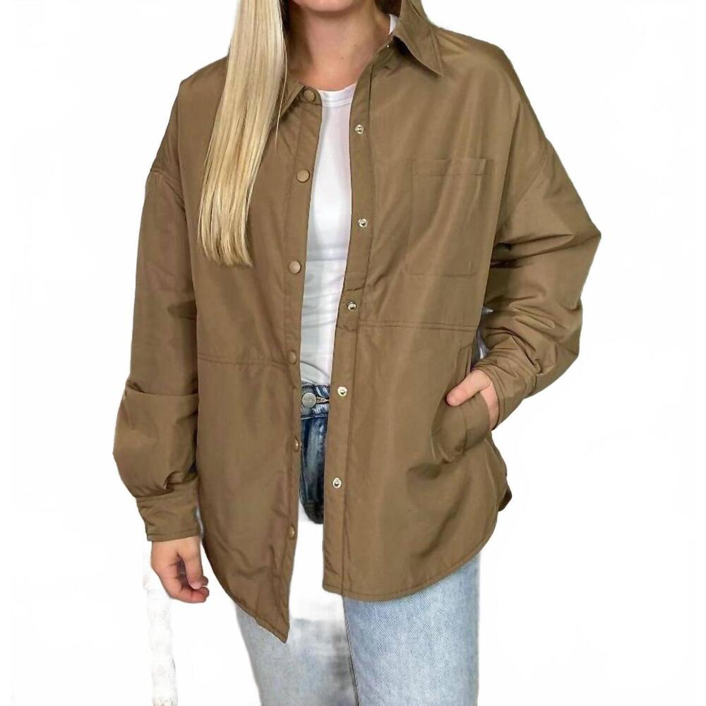 NEW VERY J collar button up jacket in mocha